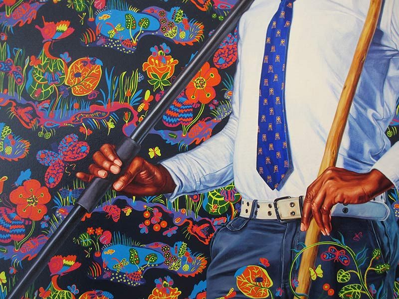 Detall de la pintura de Kehinde Wiley