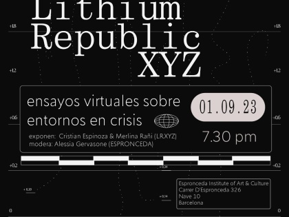 Lithium Republic XYZ – Territorio Virtual. 01/09 @7:30pm