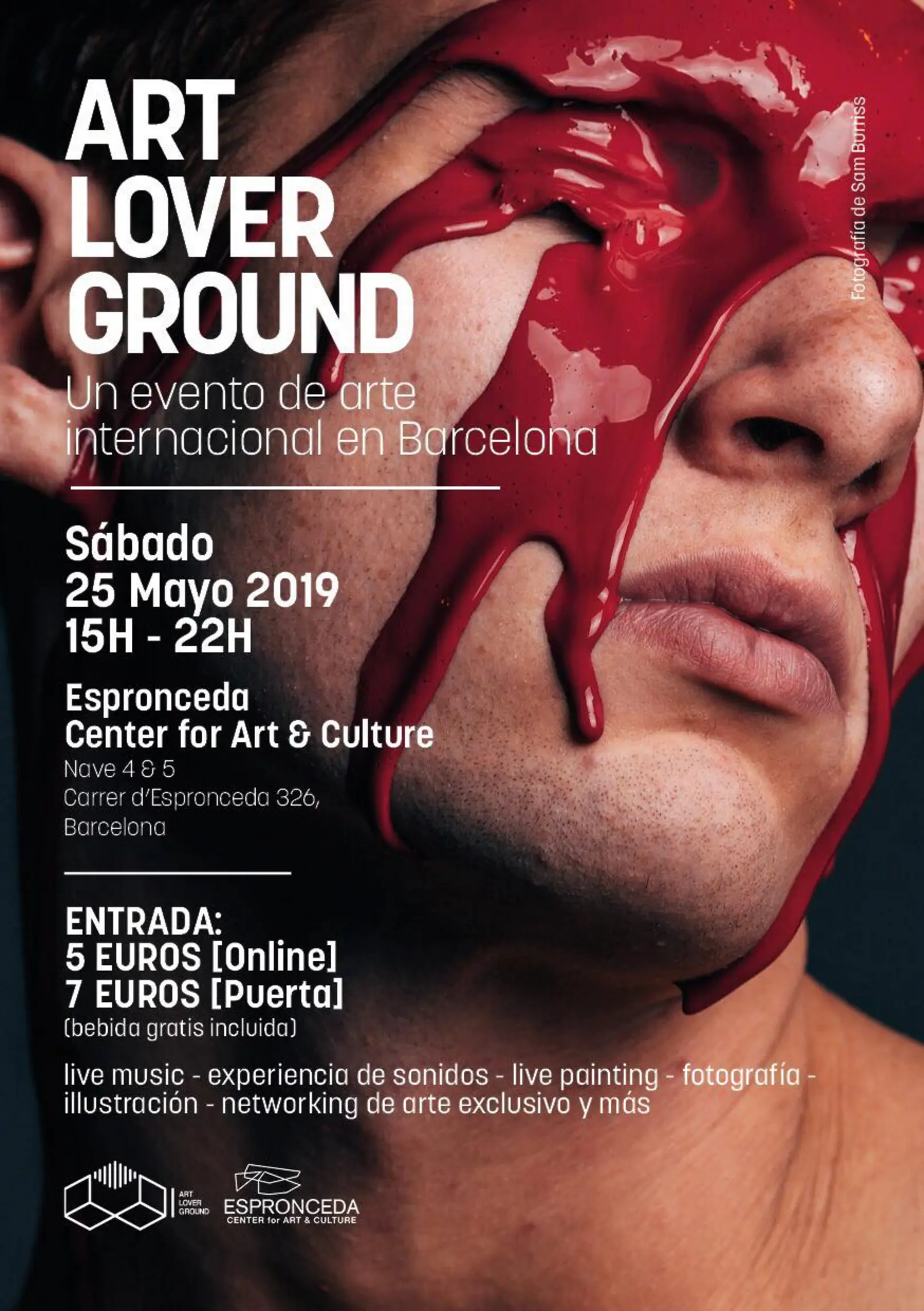 Cartel del evento Art Lover Ground BCN #13 celebrado en Espronceda, centro de arte y cultura de Barcelona, el 25 de mayo de 2019.