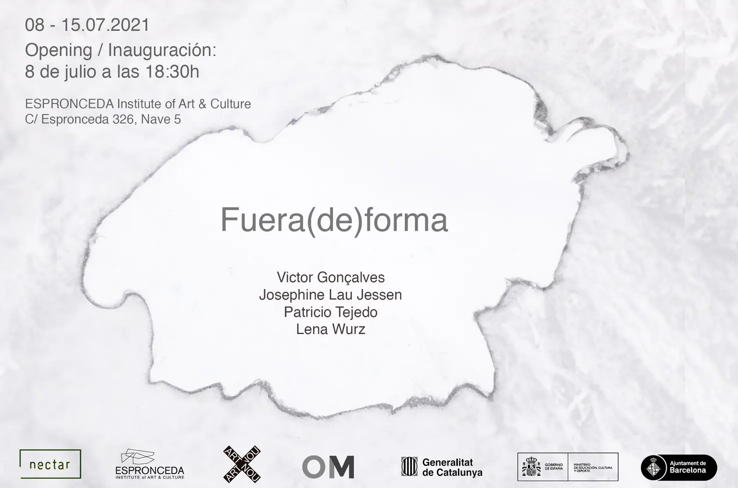 Imatge promocional de l'exposició col·lectiva Fuera(de)forma a l'Institut d'Art i Cultura Espronceda de Barcelona