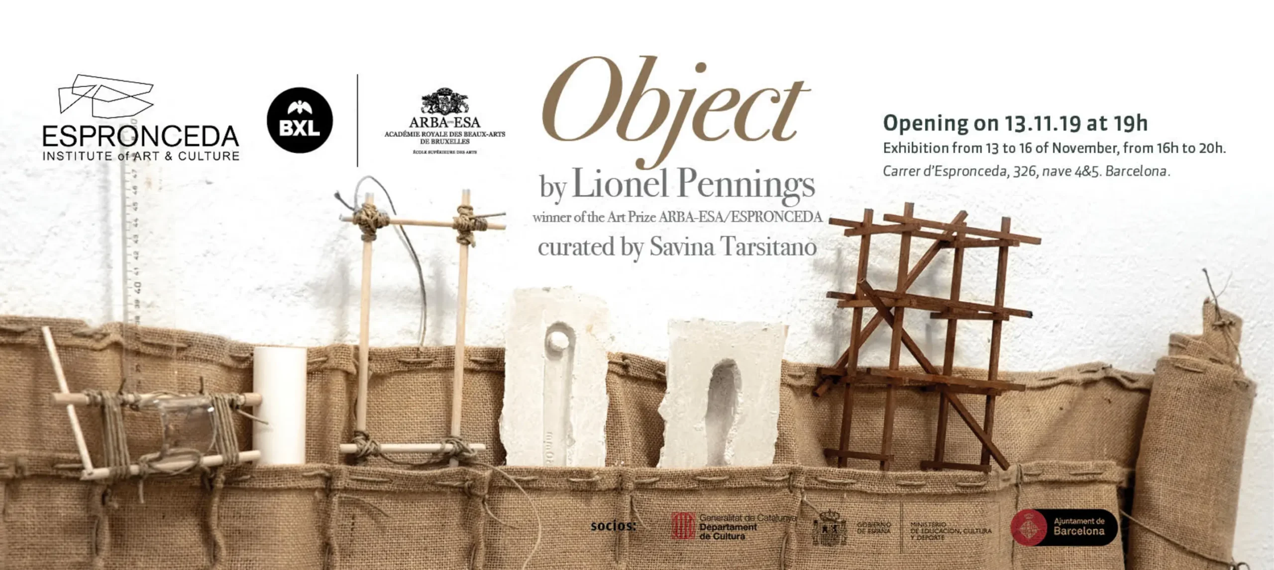 Installation view of Object, the exhibition by Belgian sculptor Lionel Pennings presented at Espronceda Institute of Art & Culture in Barcelona as part of the ARBA-ESA/Espronceda Award Prize residency.