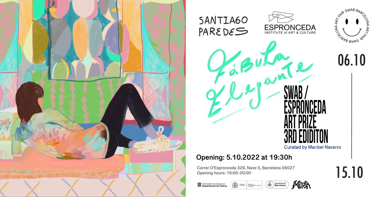 Invitación a la exposición de Santiago Paredes en el Premio de Arte Swab–Espronceda 2022 en Barcelona