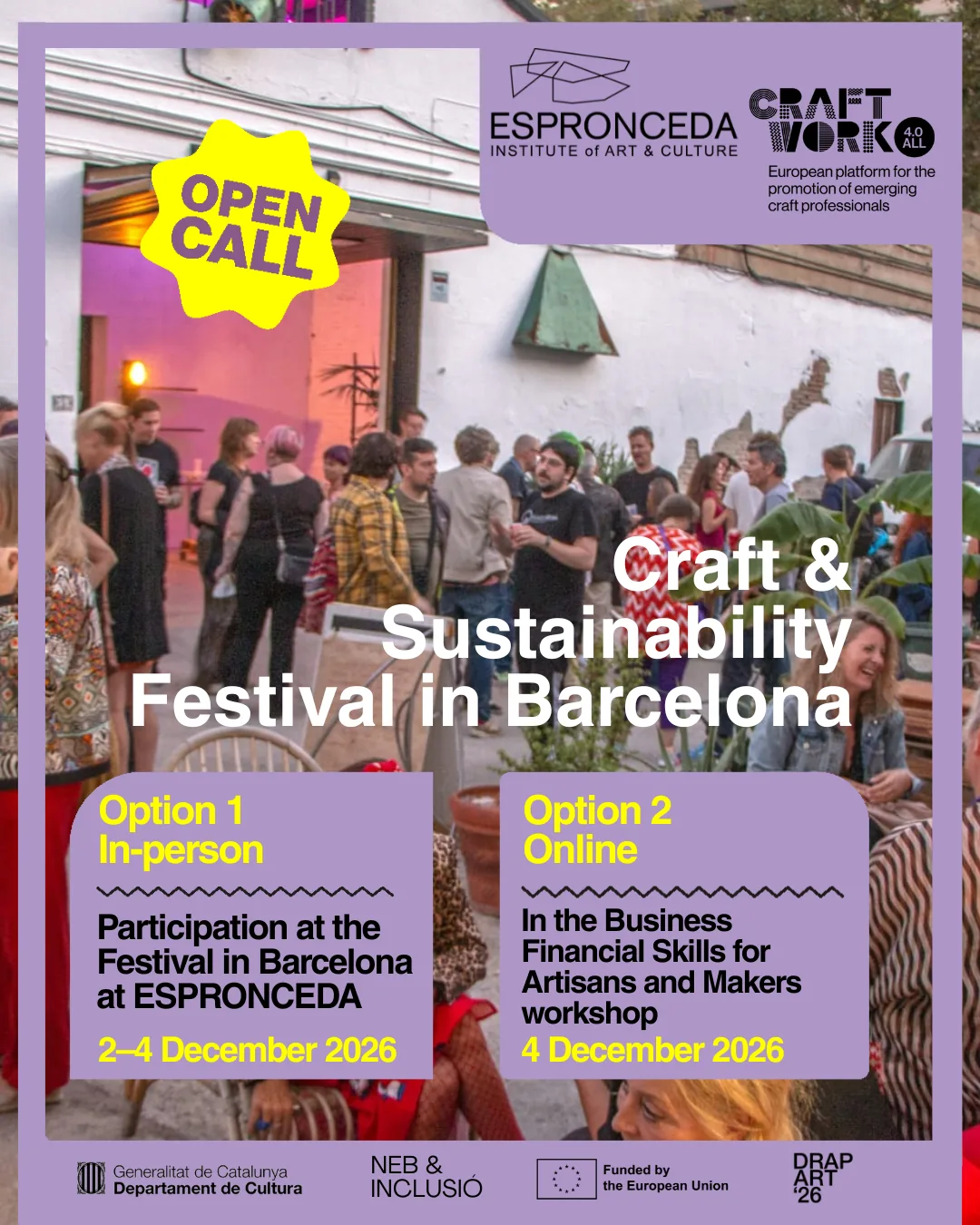 OPEN CALL: Join the Craft & Sustainability Festival 2026 in Barcelona
