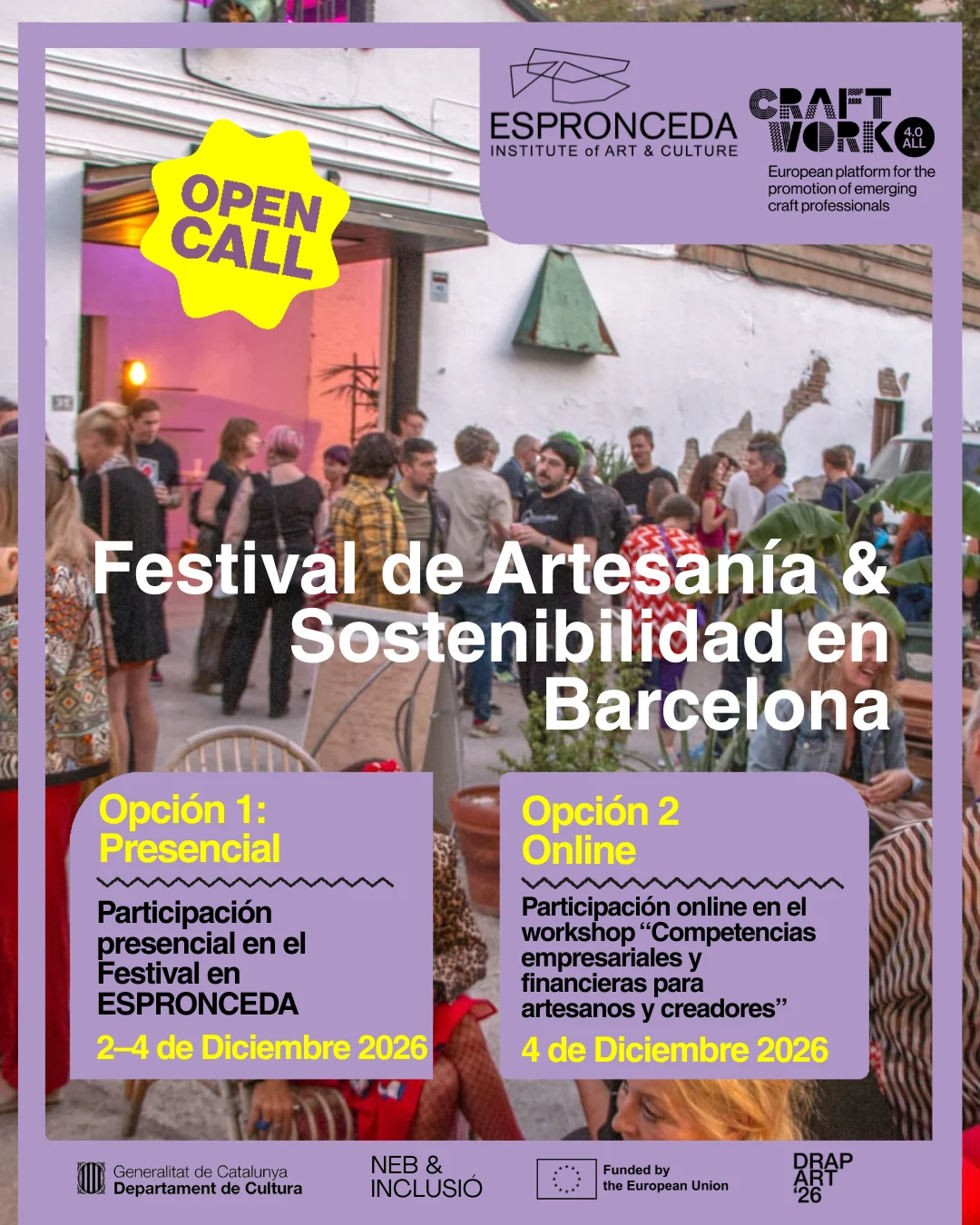 open call join the craft sustainability festival 2026 in barcelona